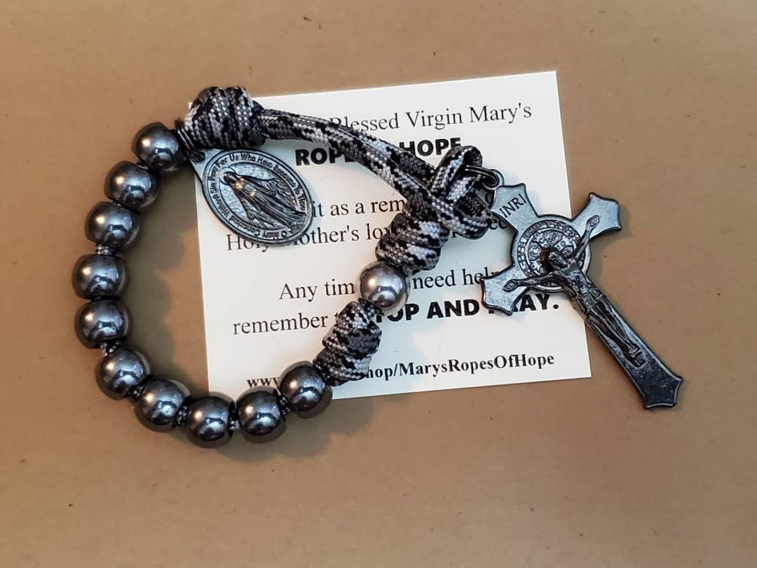 Paracord Pocket Rosary Every Day Carry Men's Rosary Etsy
