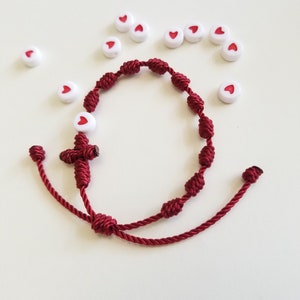Sacred and Immaculate Heart Rosary bracelet, youth and adult sizes