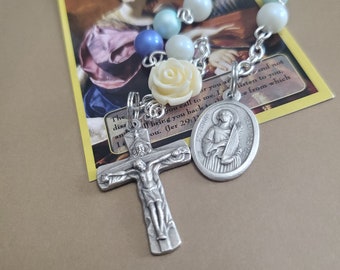 Saint Cecilia pocket Rosary, tenner, single decade, Catholic gift, patron Saint of music