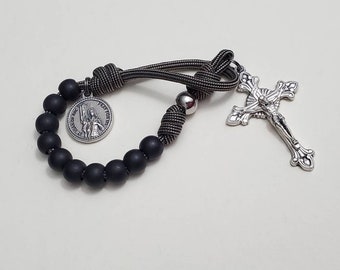 Saint Joan of ARC Pocket Rosary, every day carry, Rosary Extremist, EDC, sunburst Crucifix