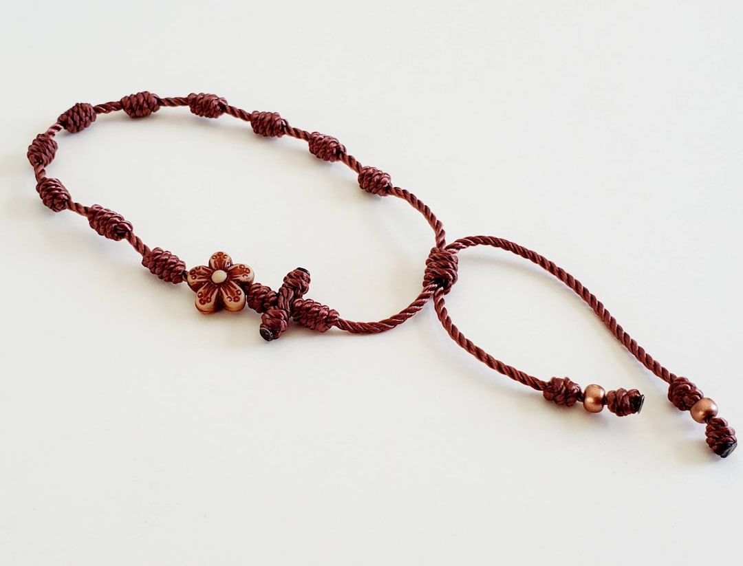 Knotted Rosary Bracelet, Original Design, Wrist Ropes, Blessed Virgin ...