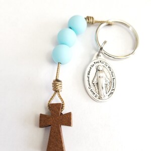 3 Hail Mary Devotional keychain, Miraculous Medal (small)