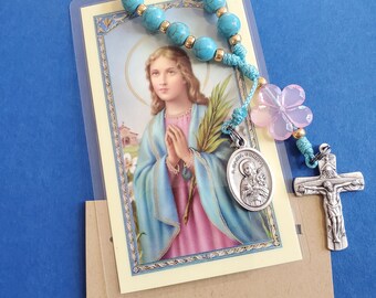 Saint Maria Goretti beaded Rosary, pocket Rosary, tenner, single decade, acrylic beads