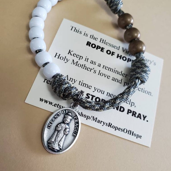 Infant of Prague Chaplet, Paracord chaplet, Catholic gift, Godparents gift