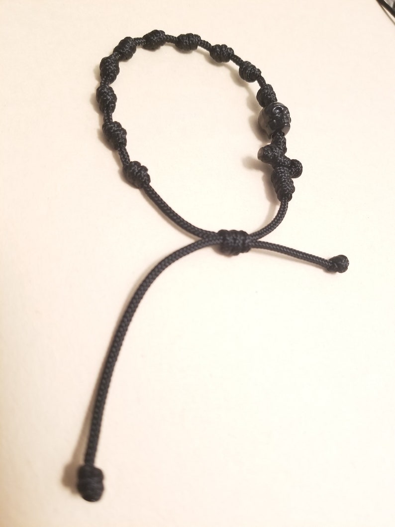 Memento Mori Knotted Rosary Bracelet Everyday Carry Etsy