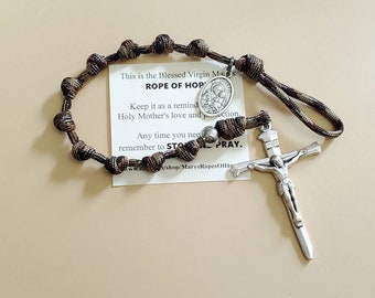 Saint Joseph Rosary, Holy Family, Knotted Rosary, Nails Crucifix