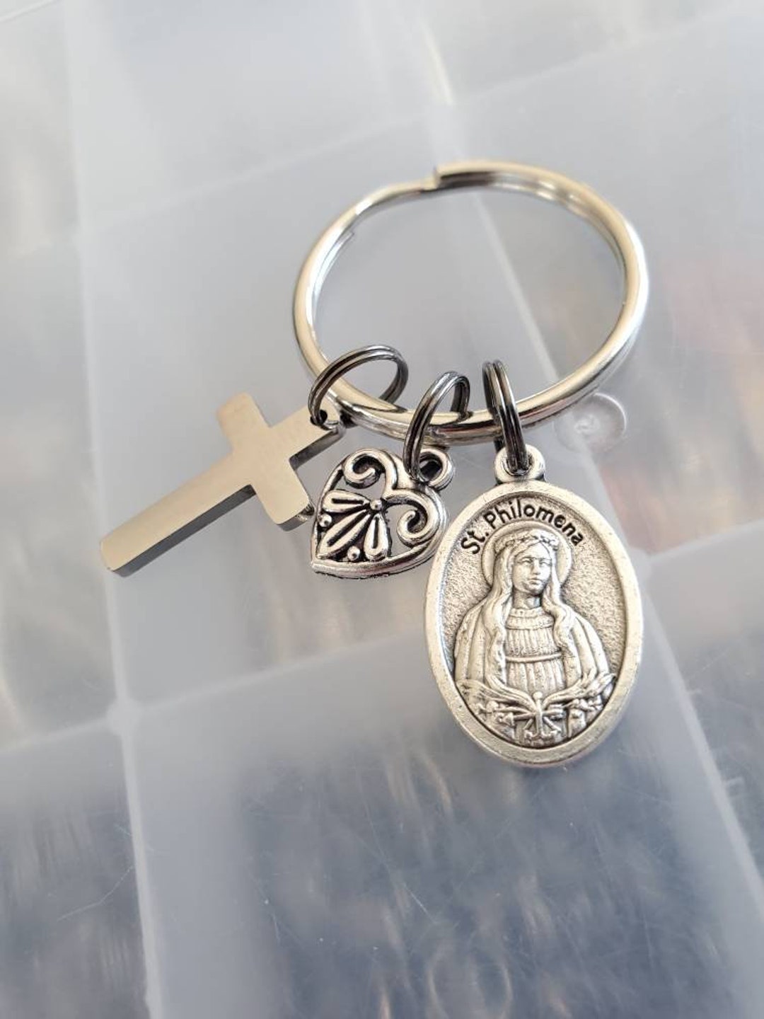 Saint Philomena Keychain Catholic Gift New Driver Gift Etsy