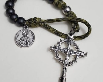 Saint Jude Pocket Rosary, every day carry, Rosary Extremist, EDC, nails Crucifix