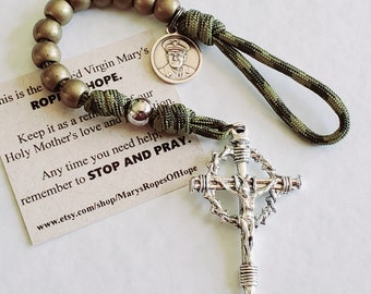 Father Kapaun Single Decade Pocket Rosary, Every Day Carry, Catholic gift, metal beads