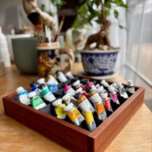 Paint Tube Box - Einzeleinsatz - (für bis zu 49 Farbtuben) - Für Farbtuben jeder Größe mit Aquarell, Öl, Gouche oder Acryl