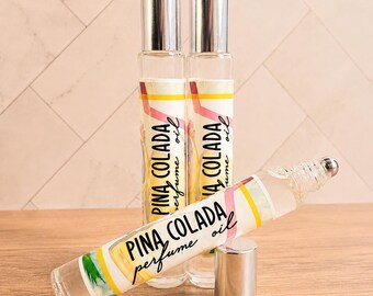 Pina Colada Perfume Oil Roll-On | Tropical Coconut & Pineapple Perfume | Rollerball Perfume | Summer Scent | 10 ml
