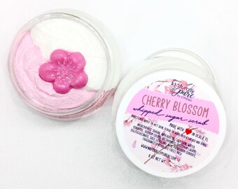 FLOR DE CEREZO: Exfoliante corporal con azúcar batida / Crema de afeitar / Jabón batido / Jabón en crema / Crema de baño espumosa / Sakura / Floral / Manteca de baño
