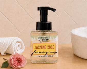 Jasmine Rose Foaming Hand Soap | Floral Hand Soap | Rose and Jasmine Soap | Feminine Bathroom Soap | Pump Soap