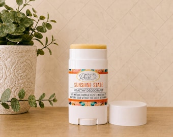 Sunshine State Healthy Deodorant | Natural Citrus Deodorant | Aluminum and Baking Soda Free | Magnesium Deodorant | Sensitive Skin | Orange