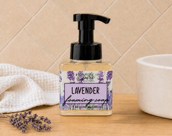 Lavender Foaming Hand Soap | Pure Lavender Essential Oil Soap | Floral Hand Wash | Bathroom Sink Soap | Pump Soap