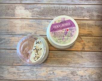 Lavanda Francesa: Exfoliante de Azúcar Batido, Exfoliante Emulsionado, Jabón Batido, Jabón en Crema, Jabón Espumoso para Baño, Jabón para Baño, Aceite Esencial