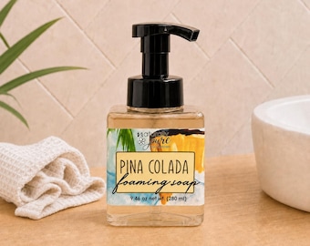 Pina Colada Foaming Hand Soap | Coconut Pineapple Hand Wash | Tropical Bathroom Soap | Kitchen Sink Soap | Pump Soap