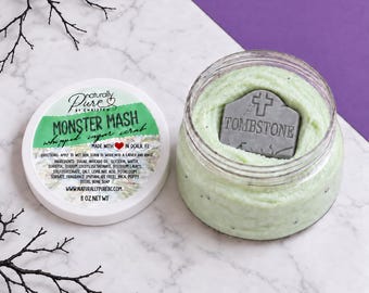 Monster Mash Whipped Sugar Scrub | Mint Chocolate Chip | Halloween Foaming Body Scrub | 8 oz