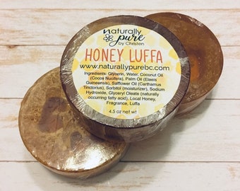 MIEL LUFFA, Jabón exfoliante, Luffa, Lufa, Jabón, Jabón de miel, Jabón de abeja, Jabón de glicerina, Aceites orgánicos, Exfoliante, Pedicura, Regalo, Jabón natural