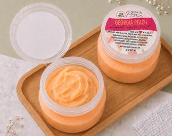 Georgia Peach Salon Formula Whipped Sugar Scrub | 18 oz Professional Pedicure Scrub | Back Bar Scrub | Fruity Body Scrub | Nail Tech Supply