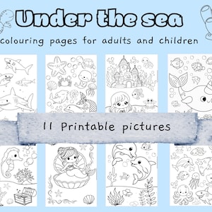 Under the Sea Coloring Pages for Kids – Ocean Animals Printable Sheets – Instant Download – Fun Digital Coloring Pages