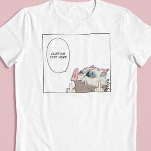 Demon Slayer Inosuke Hashibira Chibi: CUSTOM text – 20% off Anime T-Shirt / Hoodie / Sweater | Cool Anime Streetwear