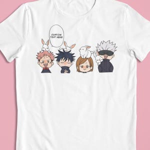 Jujutsu Kaisen Chibi: CUSTOM text – 20% off Anime T-Shirt / Hoodie / Sweater | Cool Anime Streetwear
