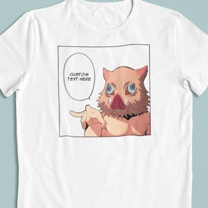 Demon Slayer Inosuke Hashibira Chibi: CUSTOM text – 20% off Anime T-Shirt / Hoodie / Sweater | Cool Anime Streetwear
