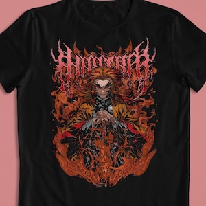 Demon Slayer: Kyojuro Rengoku – 20% de desconto em camiseta/moletom/suéter de anime | Roupas de rua de anime descoladas