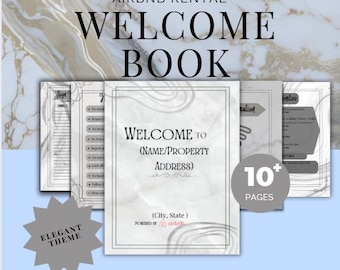 Airbnb Welcome Book Template: Minimalist Guest Guidebook (Canva Editable Digital Download)