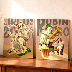 Retro Paint by Number Unfinished - Etsy