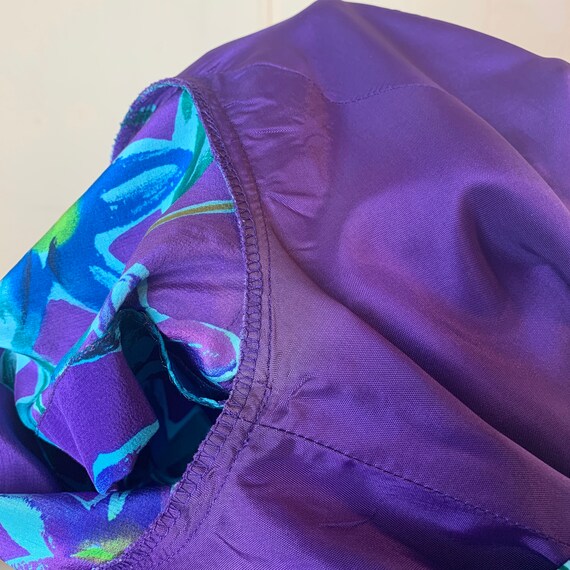 Vintage Maggy London Petites Silk Purple & Blue F… - image 8