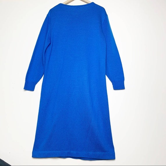 royal blue sweater dress High Appeal Royal Blue Textured V-Neck Midi Sweater Dress