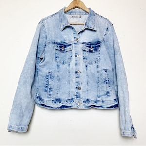 Vintage Blue Steel Acid Wash Denim Jacket Women’s Size Small