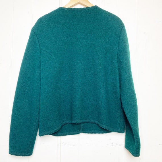 Vintage Carroll Reed Emerald Green Wool Cardigan Coat… - Gem