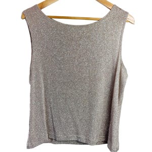 Vintage 90’s Metaphor Gold Silver Sleeveless Holiday Blouse Women’s Size XL