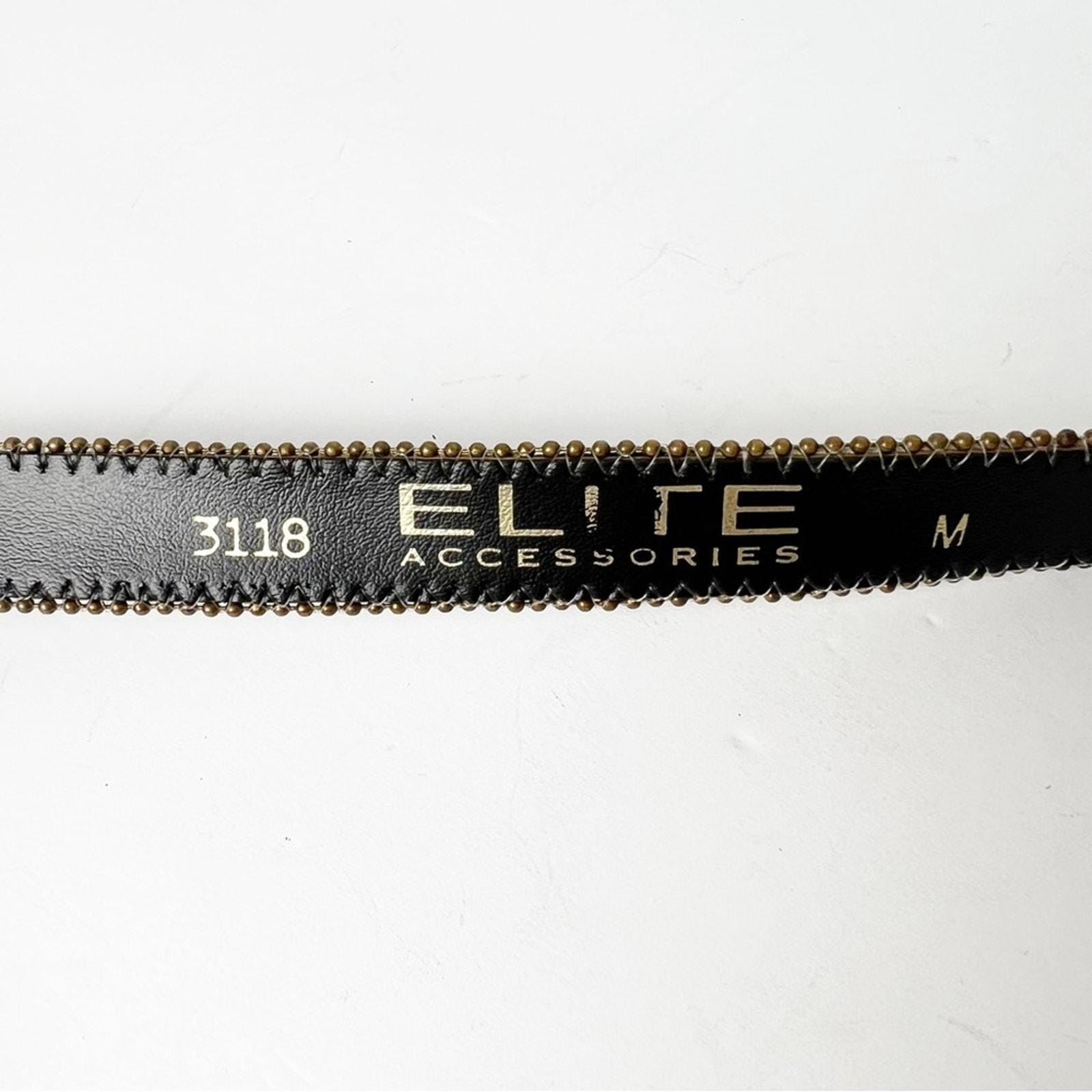 Vintage Elite Black Gold Lace Belt Elite Vintage Belt - Etsy main image 2