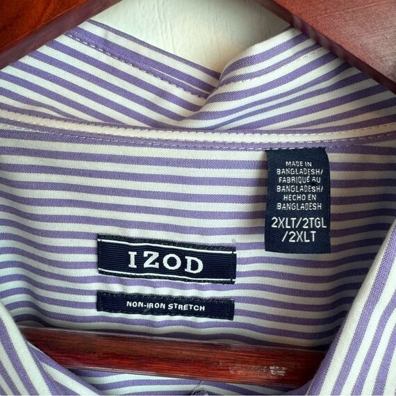 Izod Pastel Striped Patchwork Button Non Iron Shi… - image 5