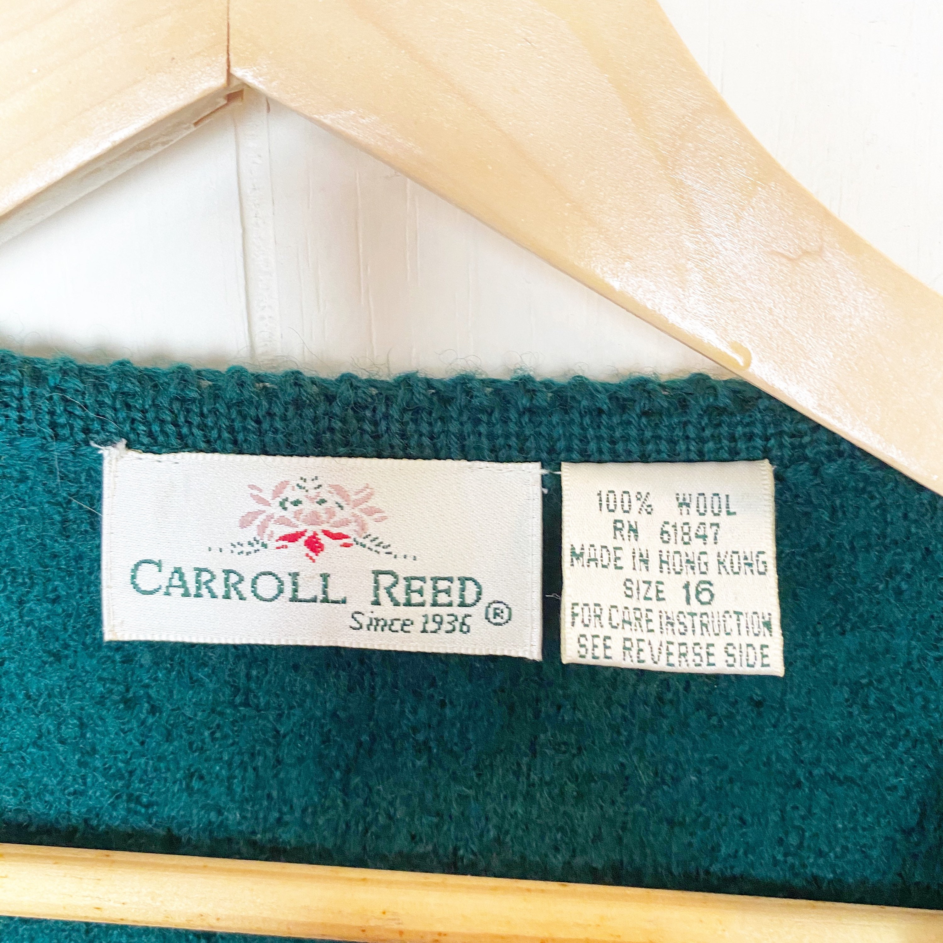 Vintage Carroll Reed Emerald Green Wool Cardigan Coat Size 16 Etsy