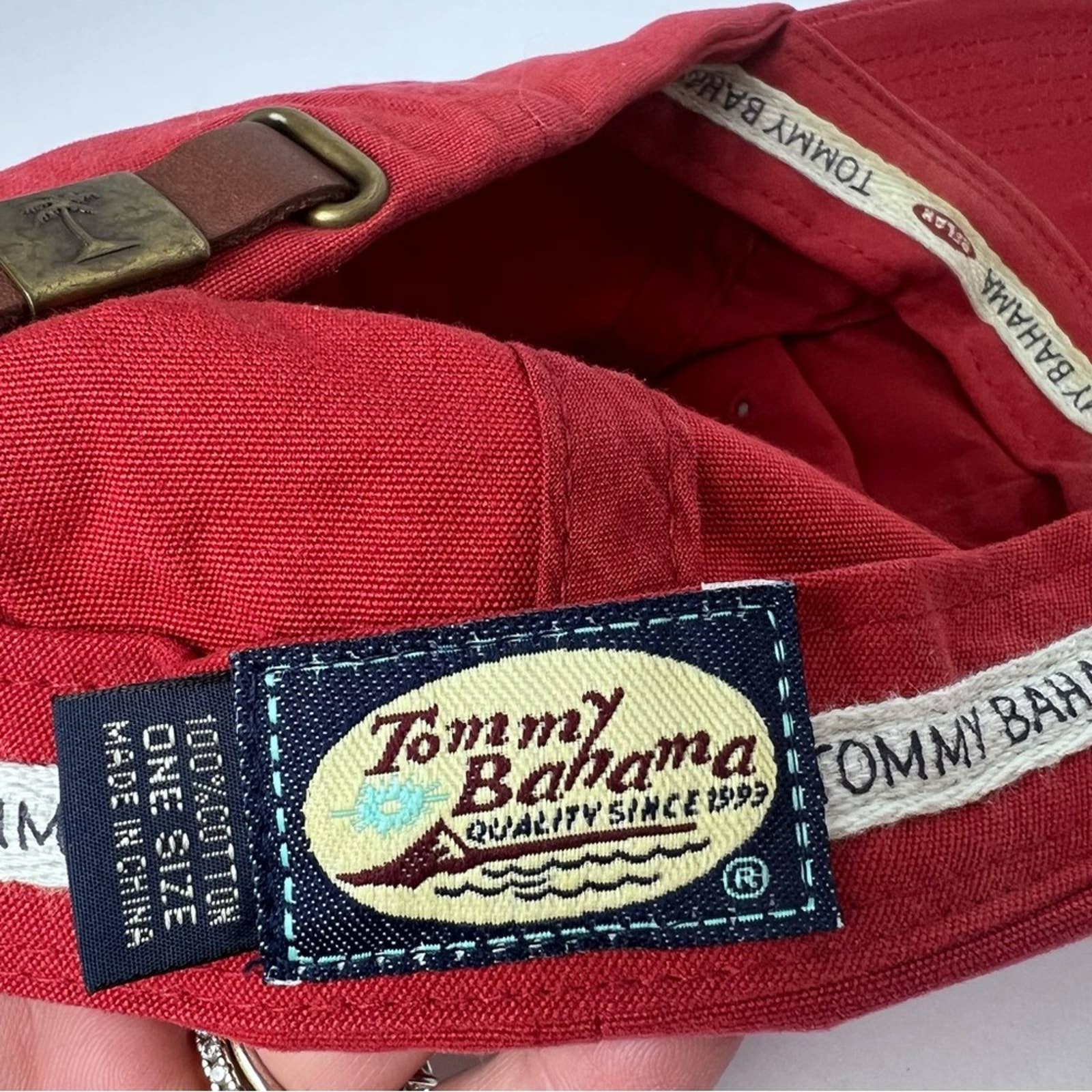 Vintage Tommy Bahama Relax Sunwashed Red time for Tinis Baseball Cap Unisex  OS -  UK