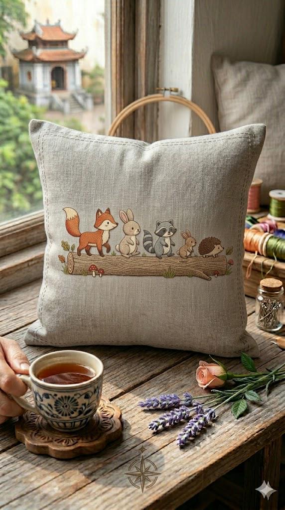 Woodland Animals Embroidery Design, Cute Forest Animal Stitch File, Fox ...