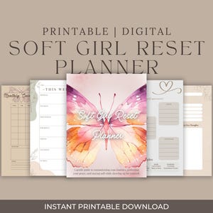 Planificador digital Soft Girl Reset: Bienestar mental y emocional semanal (Descarga digital)