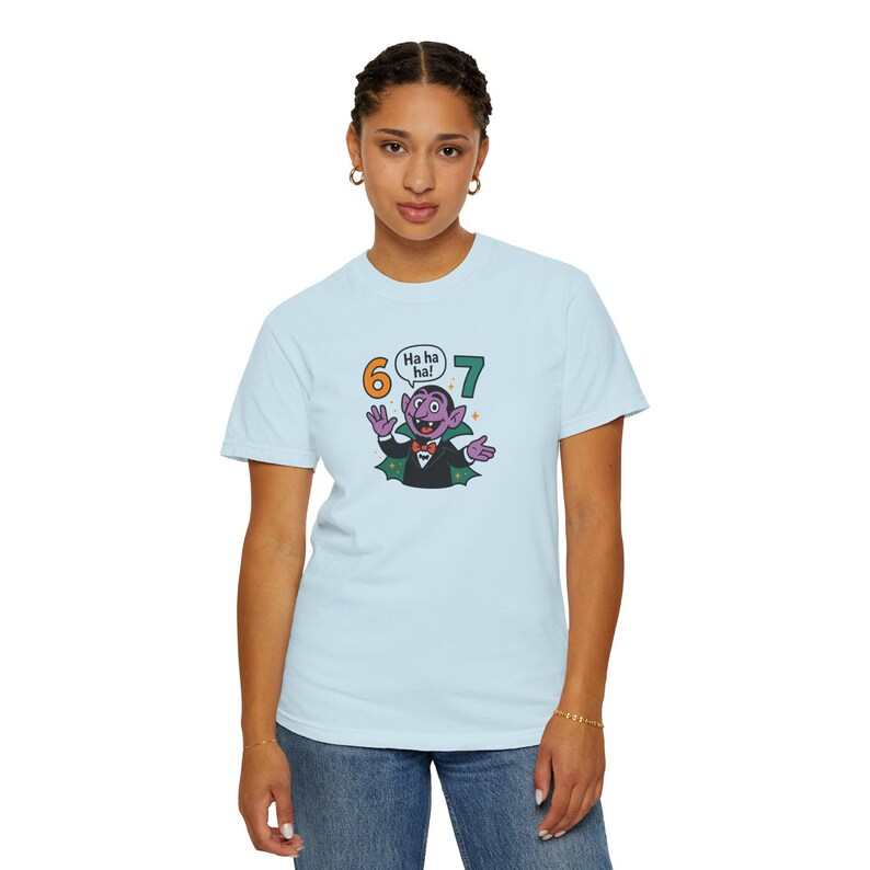 Funny Vampire 67 Shirt, Ha Ha Ha Trendy Tee, Retro Cartoon Vampire Count T-Shirt, Spooky Humor Top, Six Seven image 19