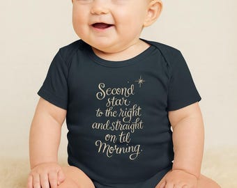 Second Star Baby Bodysuit: Hand-Lettered Twinkle Star Onesie