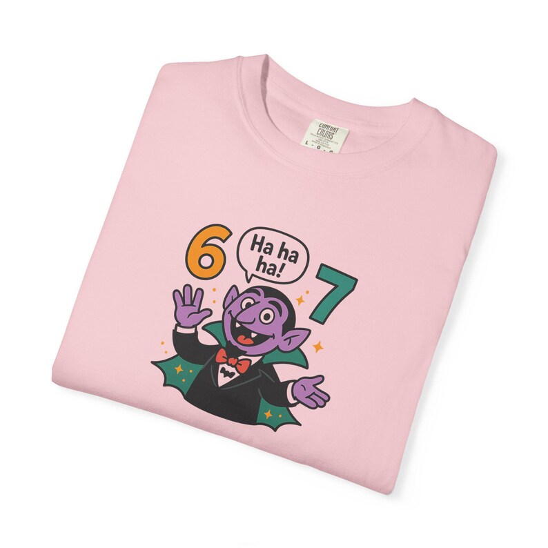 Funny Vampire 67 Shirt, Ha Ha Ha Trendy Tee, Retro Cartoon Vampire Count T-Shirt, Spooky Humor Top, Six Seven image 10