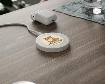 Base de carga inalámbrica Fat Corgi: Decoración de escritorio kawaii, regalo para amantes de los perros