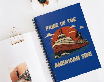 Edmund Fitzgerald Pride of the American Side spiral notebook | Great Lakes ship artwork