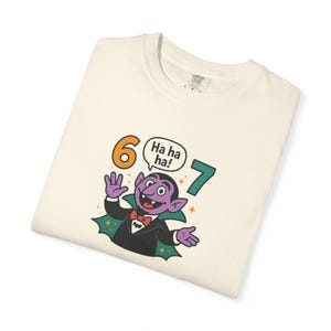 Funny Vampire 67 Shirt, Ha Ha Ha Trendy Tee, Retro Cartoon Vampire Count T-Shirt, Spooky Humor Top, Six Seven image 3