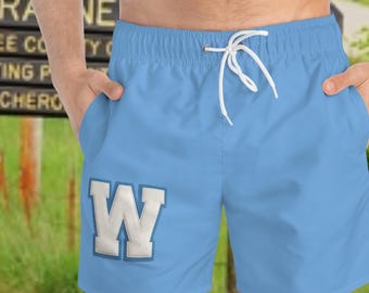 Willow T-Birds Swim Trunks: Sky Blue Beachwear, Pool Party Shorts
