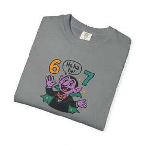 Funny Vampire 67 Shirt, Ha Ha Ha Trendy Tee, Retro Cartoon Vampire Count T-Shirt, Spooky Humor Top, Six Seven image 7